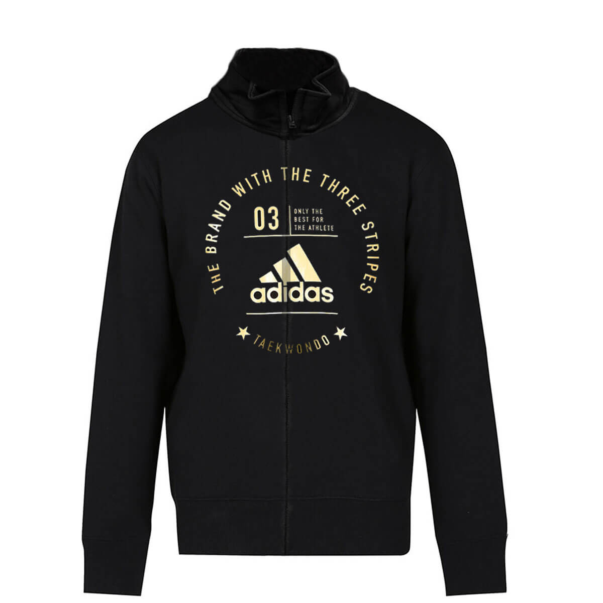 adidas Taekwondo Zipped Jacket Black & Gold - Combat Sports Store