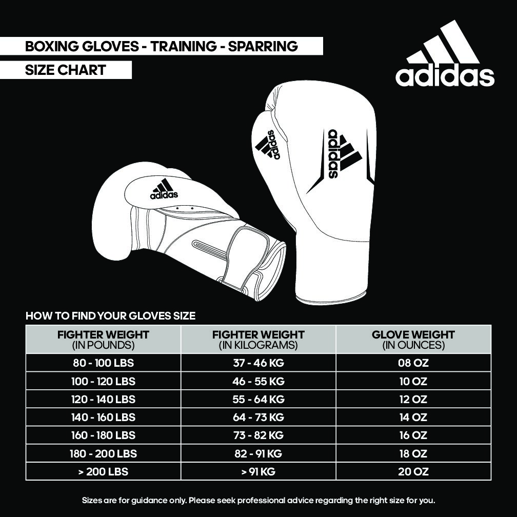 adidas training gloves size chart
